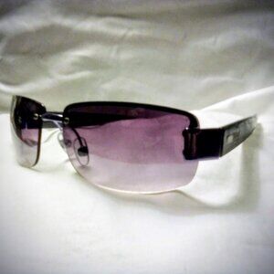 Sunglasses Sale Nine West Gradient Frameles Lens Grey/Purple Leopard Print Side
